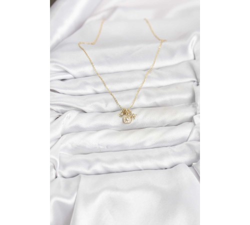 Pirinç Gold Renk Minimal Charmlı Kadın Kolye - TJ-BKO10803