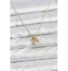 Pirinç Gold Renk Minimal Charmlı Kadın Kolye - TJ-BKO10803