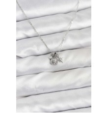 Pirinç Gümüş Renk Minimal Charmlı Kadın Kolye - TJ-BKO10804