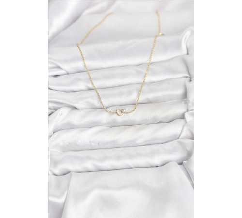 Pirinç Gold Renk Düğüm Kalp Model Kadın Kolye - TJ-BKO10807