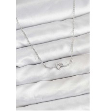 Pirinç Gümüş Renk Düğüm Kalp Model Kadın Kolye - TJ-BKO10808