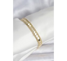 316L Çelik Gold Renk Pullu Zincir Model Kadın Bileklik - TJ-BB8159