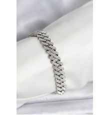 Gümüş Renk Pirinç Cuba Chain Gurmet Bileklik - TJ-BB8161