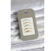 Pirinç Gold Renk 5'li Yüzük Seti - TJ-BYK3923