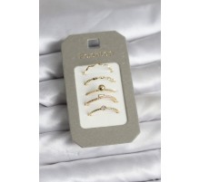 Pirinç Gold Renk 5'li Yüzük Seti - TJ-BYK3924