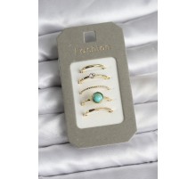 Pirinç Gold Renk 5'li Yüzük Seti - TJ-BYK3925