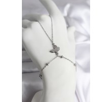 316L Çelik Gümüş Renk Kelebek Model Kadın Şahmeran - TJ-SN733