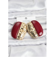 Bordo Renk Pirinç Vintage Kadın Küpe - TJ-BKP11498