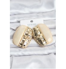 Krem Renk Pirinç Vintage Kadın Küpe - TJ-BKP11499