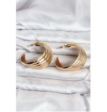 316L Çelik Gold Renk Yarım Halka Model Kadın Küpe - TJ-BKP11502