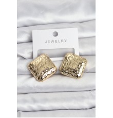 316L Çelik Gold Renk Kare Vintage Kadın Küpe - TJ-BKP11504