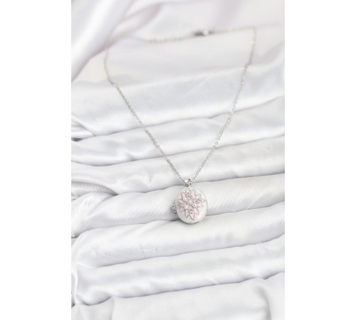 316L Çelik Gümüş Renk Pembe Lotus Model Kadın Küpe - TJ-BKO10812