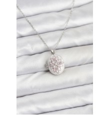 316L Çelik Gümüş Renk Pembe Lotus Model Kadın Küpe - TJ-BKO10812