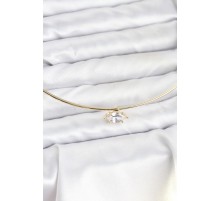 Pirinç Gold Renk Choker Model Zirkon Taşlı Kadın Kolye - TJ-BKO10817