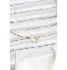 Pirinç Gold Renk Choker Model Zirkon Taşlı Kadın Kolye - TJ-BKO10817