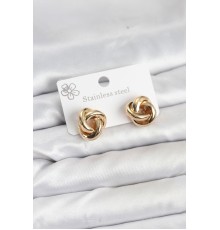 316L Çelik Gold Renk Sarmal Model Kadın Küpe - TJ-BKP11576