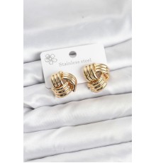 316L Çelik Gold Renk Sarmal Model Kadın Küpe - TJ-BKP11578
