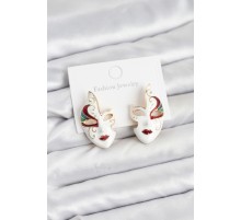 Pirinç Maske Model Kadın Küpe - TJ-BKP11588