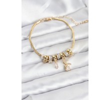Pirinç Gold Renk Tinkerbell Charmlı Kadın Bileklik - TJ-BB8189