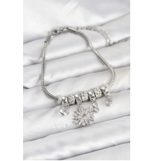 Kutup Yıldızı Model Charmlı Gümüş Renk Kadın Bileklik - TJ-BB8214