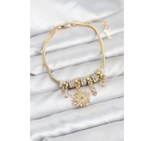 Kutup Yıldızı Model Charmlı Gold Renk Kadın Bileklik - TJ-BB8215