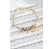Kelebek Charmlı Gold Renk Kadın Bileklik - TJ-BB8219