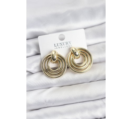 Gold Renk Pirinç Vintage Kadın Küpe - TJ-BKP11604