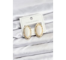 Beyaz Badem Model Vintage Kadın Küpe - TJ-BKP11607