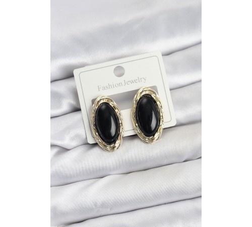 Siyah Badem Model Vintage Kadın Küpe - TJ-BKP11609