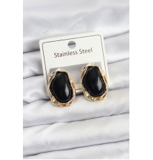 Siyah Damla Model Pirinç Vintage Kadın Küpe - TJ-BKP11612