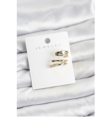 Gold Renk Zirkon Taşlı Pirinç Kıkırdak Küpe - TJ-BKP11613