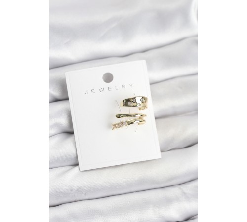 Gold Renk Zirkon Taşlı Pirinç Kıkırdak Küpe - TJ-BKP11613