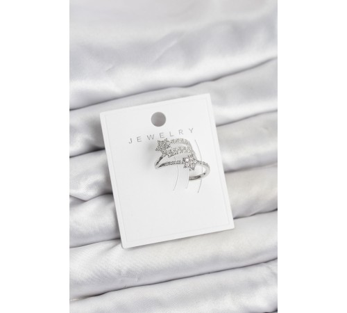 Gümüş Renk Zirkon Taşlı Yıldız Model Kıkırdak Earcuff Küpe - TJ-BKP11616