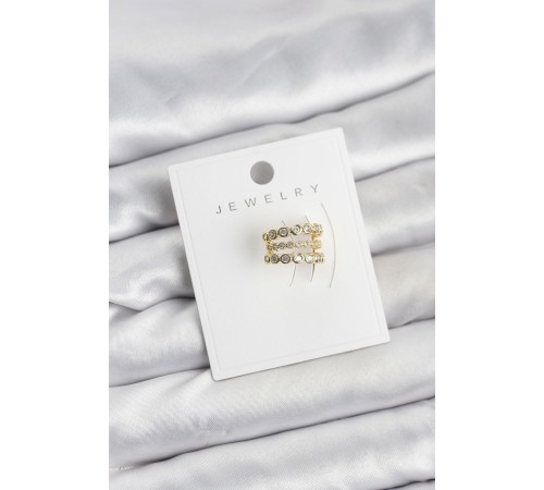 Gold Renk Zirkon Taşlı Pirinç Kıkırdak Earcuff Küpe - TJ-BKP11617