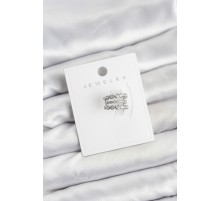 Gümüş Renk Zirkon Taşlı Pirinç Kıkırdak Earcuff Küpe - TJ-BKP11618