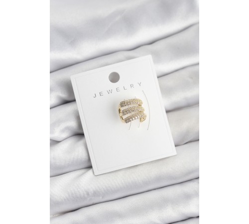Pirinç Gold Renk Zirkon Taşlı Earcuff Kıkırdak Küpe - TJ-BKP11623