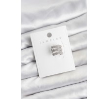 Pirinç Gümüş Renk Zirkon Taşlı Earcuff Kıkırdak Küpe - TJ-BKP11624