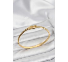 Pirinç Gold Renk Düğüm Model Kadın Kelepçe Bileklik - TJ-BB8230