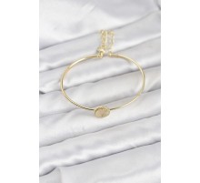 Gold Renk Pirinç Model Kadın Bileklik - TJ-BB8234