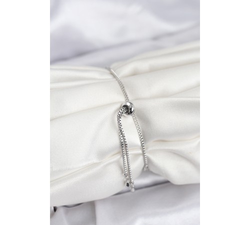 Nazar Model Zirkon Taşlı Gümüş Renk Asansörlü Su Yolu Bileklik - TJ-BB8239