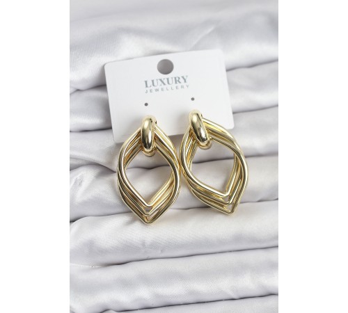 Vintage Gold Renk Pirinç Kadın Küpe - TJ-BKP11626