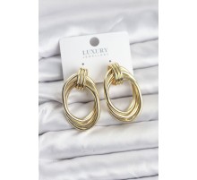 Pirinç Gold Renk Damla Model Vintage Kadın Küpe - TJ-BKP11628