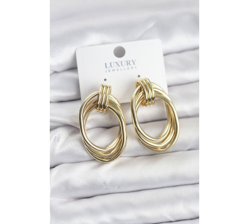 Pirinç Gold Renk Damla Model Vintage Kadın Küpe - TJ-BKP11628