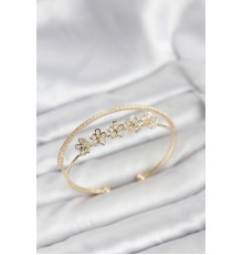 Çiçek Model Pirinç Gold Renk Kadın Bileklik - TJ-BB8251