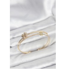 Pirinç Gold Renk Yonca Model Kadın Bileklik - TJ-BB8265