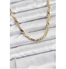Pirinç Gold Renk Yassı Zincir Kadın Kolye - TJ-BKO10818