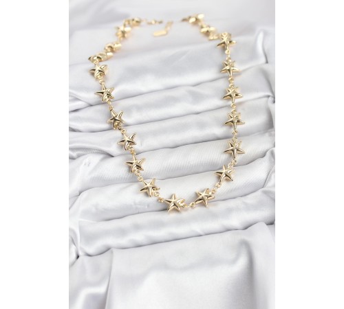 Yıldız Model Pirinç Gold Renk Kadın Kolye - TJ-BKO10823
