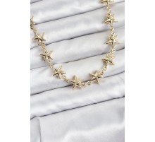 Yıldız Model Pirinç Gold Renk Kadın Kolye - TJ-BKO10823