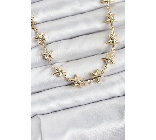 Yıldız Model Pirinç Gold Renk Kadın Kolye - TJ-BKO10823