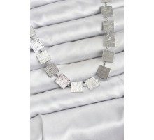 Kare Plaka Model Gümüş Renk Kadın Kolye - TJ-BKO10824